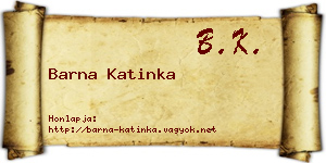 Barna Katinka névjegykártya